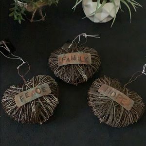 Peace Family Hope Hanging Heart Ornaments(set of3)